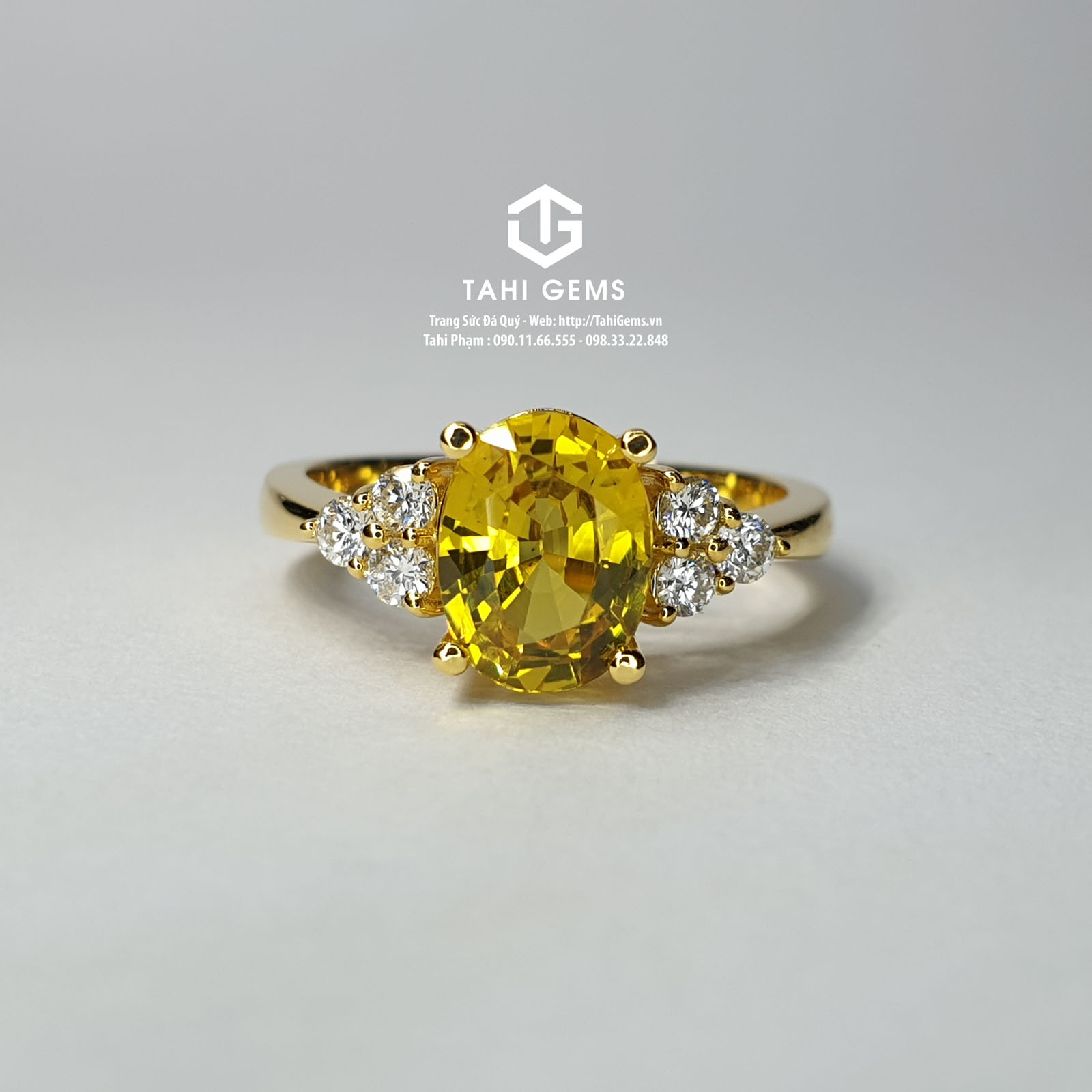 Tahi 5608 – Nhẫn hồ điệp đá quý Sapphire kết hợp Kim Cương