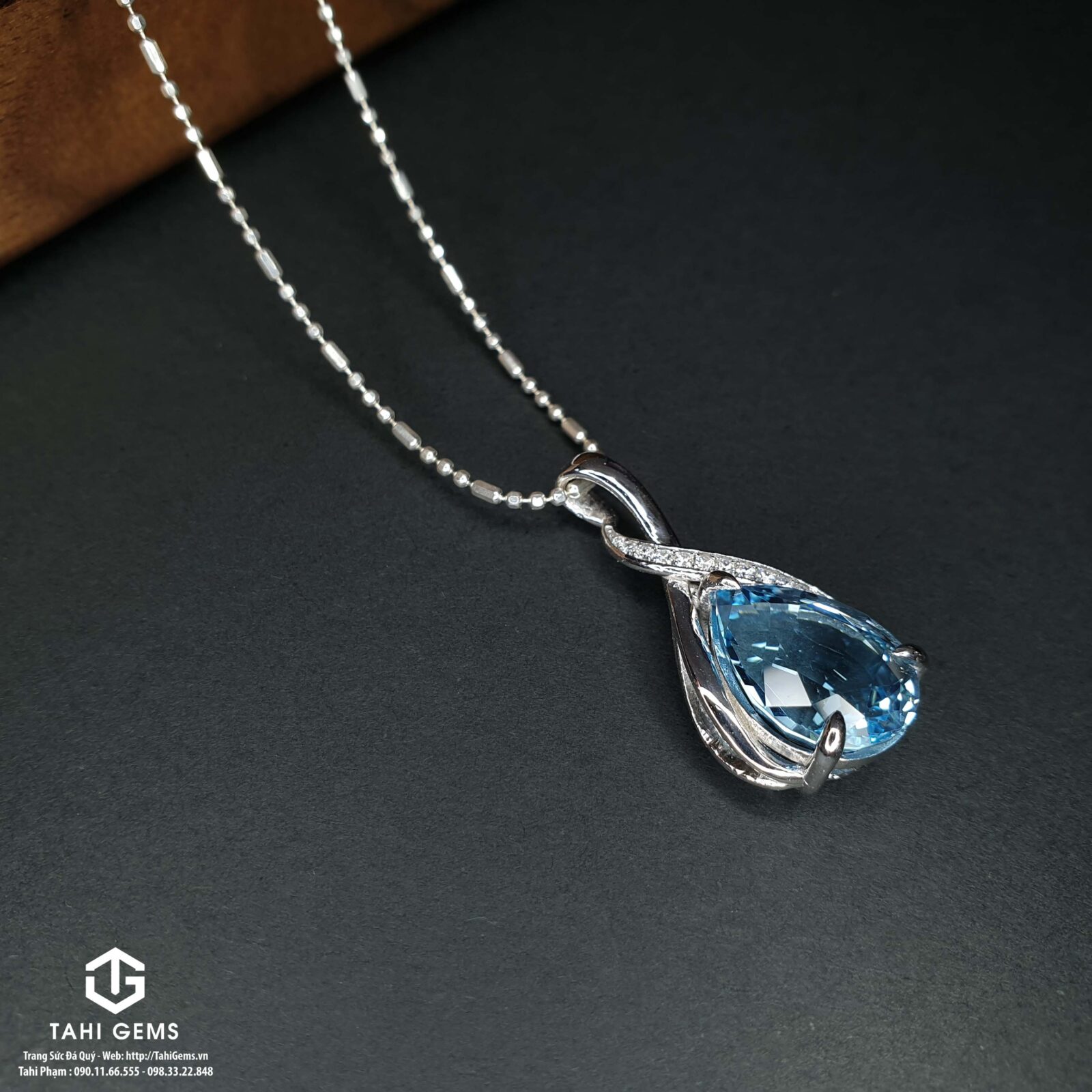 Mặt dây chuyền đá quý Topaz – Tahi 6848